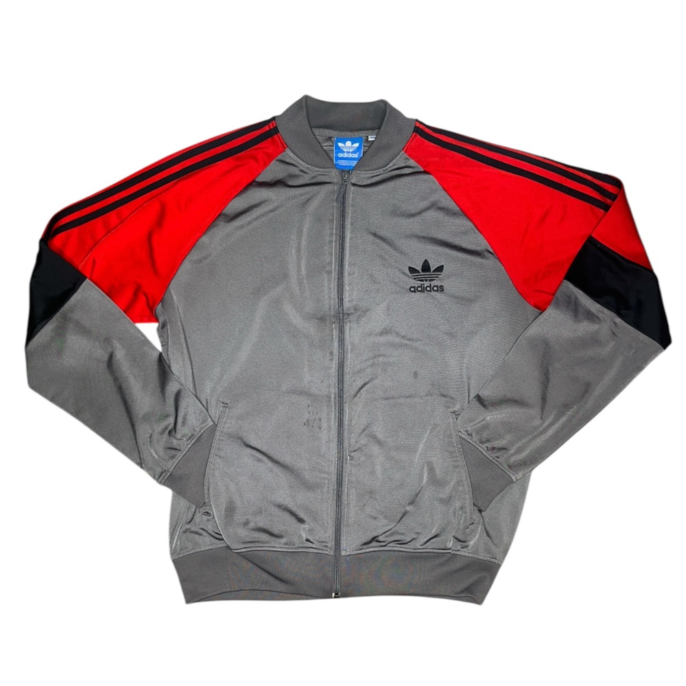 Adidas Gray Colorblock Track Full Zip-Up Performance Long Sleeve Light Jacket XL